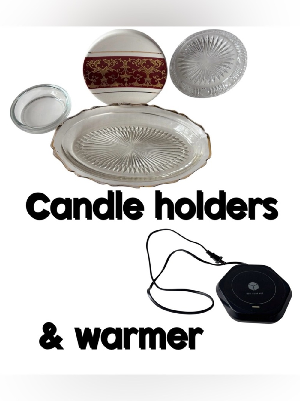 VTG Jeanette Textured Starburst Pattern/ Gold Trim 4 Pc Serving Dish & soap dish